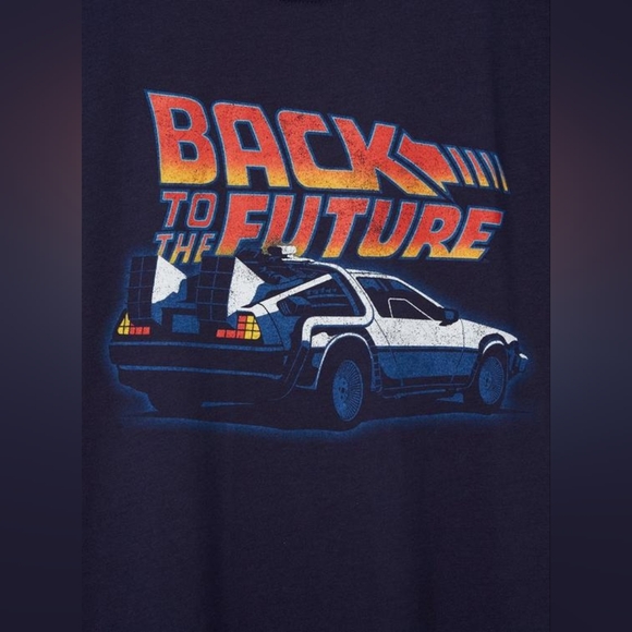 TORRID Back to the Future Slim Fit Crew Tee Navy Size 4 - Picture 3 of 10